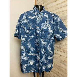 Chaps Men's Casual Blue Floral Hawaiian Short Sleeve Shirt Sz. M